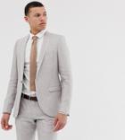 Twisted Tailor Tall Super Skinny Linen Suit Jacket In Stone - Stone