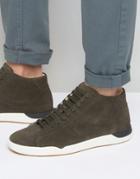 Boss Orange By Hugo Boss Suede High Top Trainers - Gray