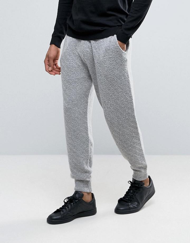 Asos Knitted Joggers With All Over Texture - Gray