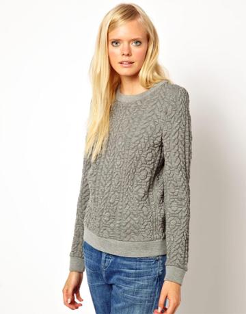 Baum Und Pferdgarten Textured Jersey Sweater In Aran Knit Effect