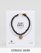 Dogeared Gold Plated Balance Mandala Inner Strength Black Onyx Bracelet - Black