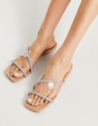 Simmi London Cody Embellished Slide Sandals In Beige-neutral