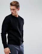 Brave Soul Chevron Stripe Crew Knit Sweater - Black