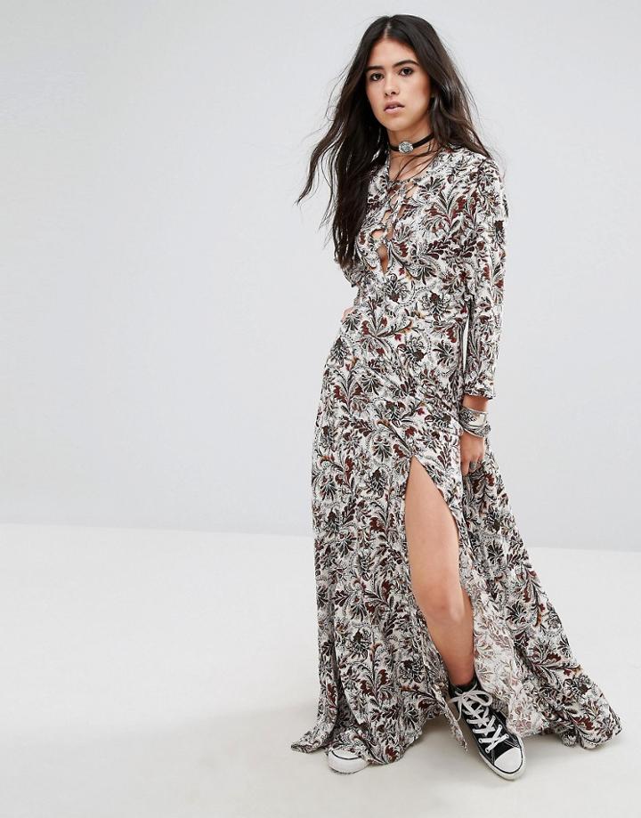 Milk It Tie Front Maxi Dress - Cream