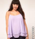 Asos Curve Exclusive Tank With Layers-purple