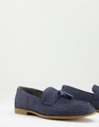 Topman Navy Chambray Piper Tassel Loafers