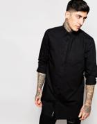 Cheap Monday Shirt Hid Longline Clean Poplin In Black - Black
