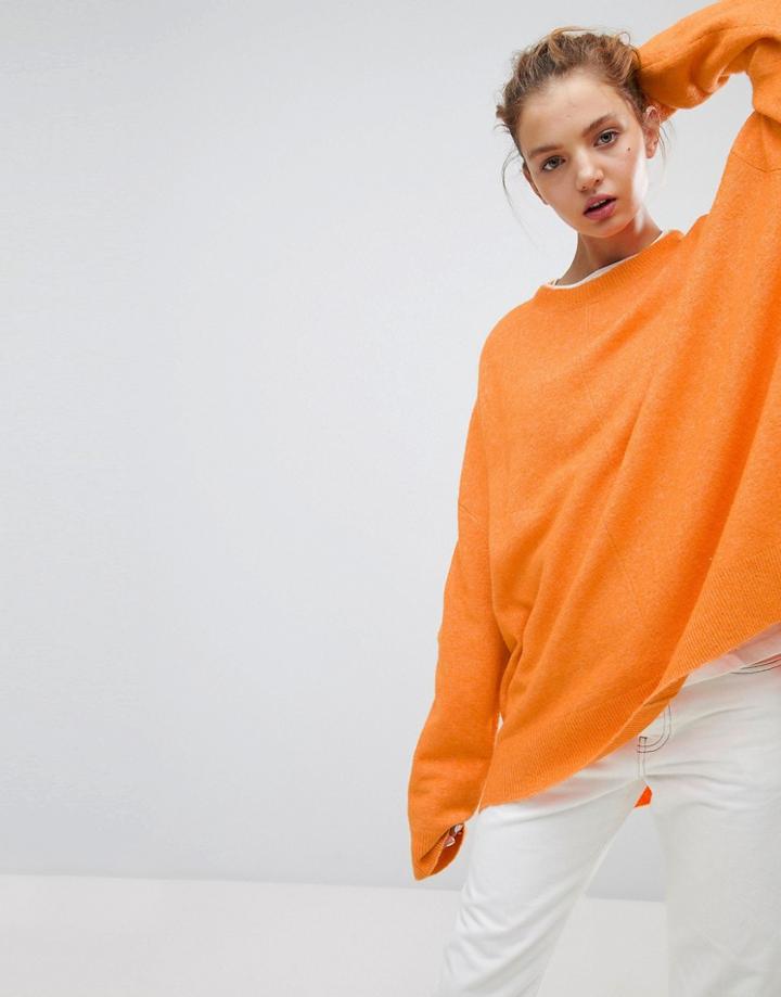Weekday Batwing Knit Sweater - Orange
