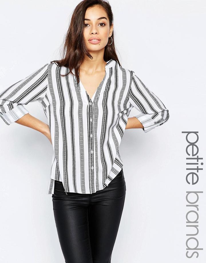 New Look Petite Striped Shirt - Cream