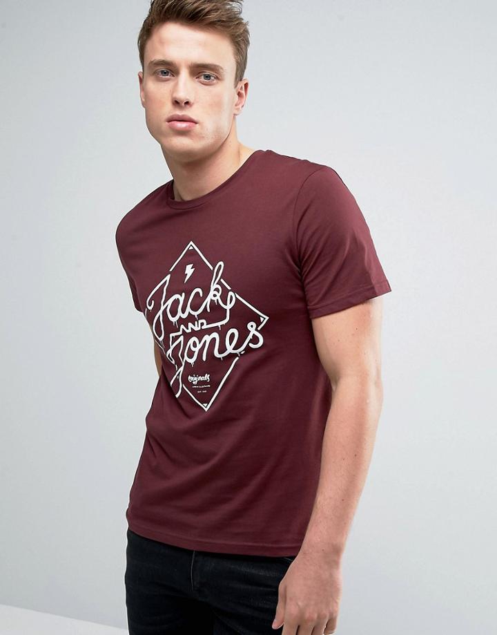 Jack And Jones Logo T-shirt - Red