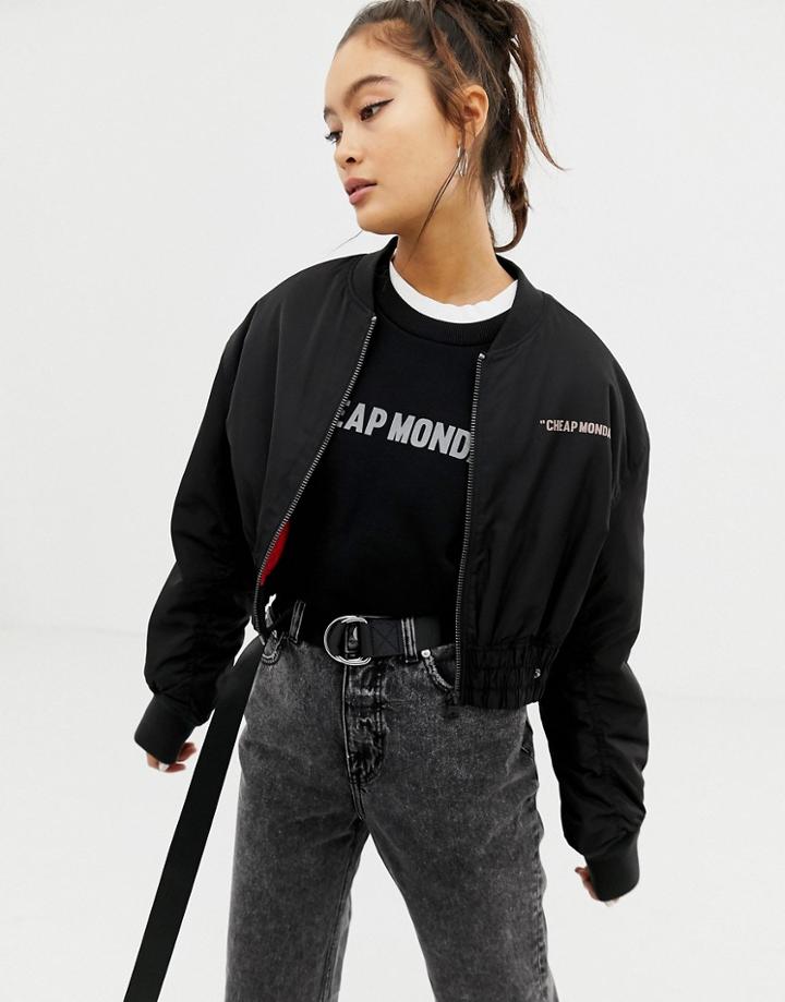 Cheap Monday Recycled Polyester Crop Jacket - Black