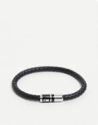 Tommy Hilfiger Mens Magnetic Leather Bracelet In Black