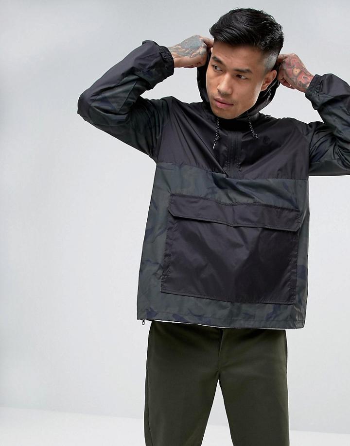 Element Alder Overhead Waterproof Jacket In Camo - Black