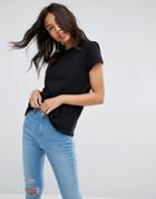 Asos T-shirt With Shoulder Pad - Black