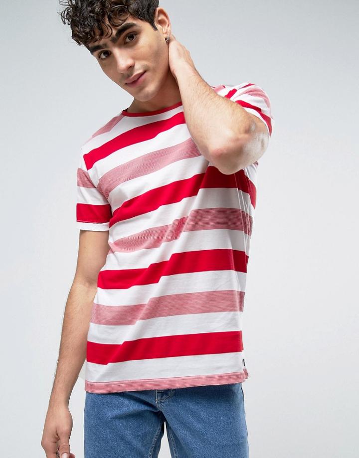 Dr Denim Patrick T-shirt Red Sundry Stripe - Red