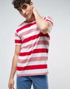 Dr Denim Patrick T-shirt Red Sundry Stripe - Red