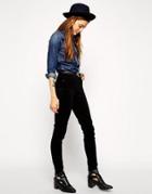 Asos Ridley Skinny Jeans In Washed Black Cord - Washed Black