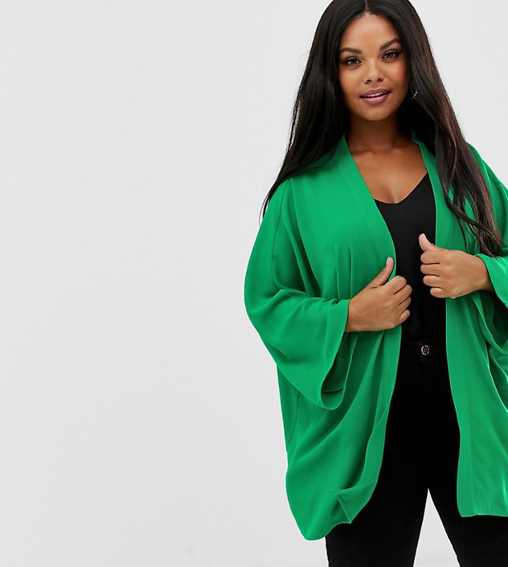 Asos Design Curve Kimono - Green