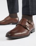 Silver Street Smart Monk Shoes In Brown