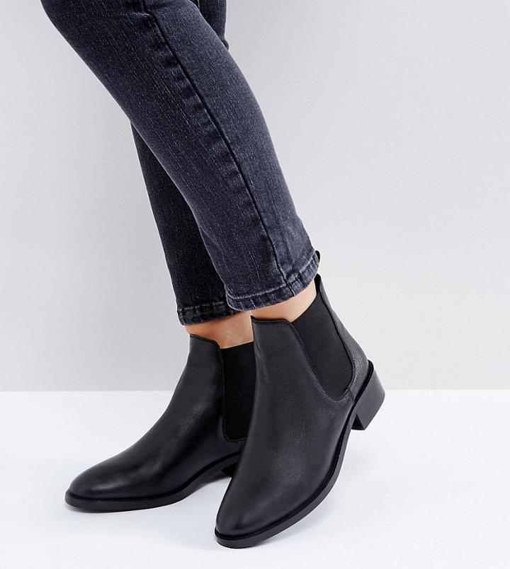 Asos Absolute Wide Fit Leather Chelsea Ankle Boots