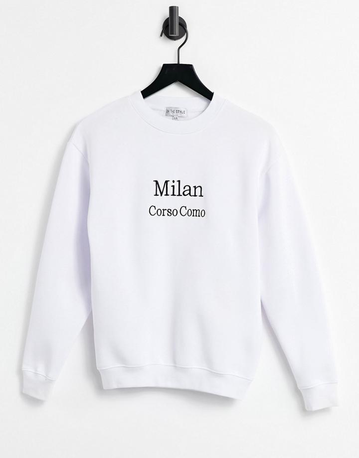 In The Style X Lorna Luxe Milan Oversized Sweatshirt In White