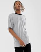 Collusion Metallic T-shirt In Regular Fit - Silver