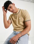 Pretty Green Barton Pique Polo In Stone-neutral