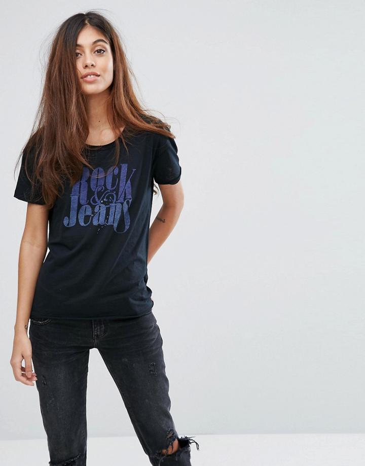 Pepe Jeans Naiara Print T-shirt - Black
