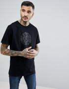 Pretty Green Short Sleeve Jersey Paisley Logo T-shirt In Black - Black