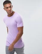 Asos Extreme Muscle Fit T-shirt With Crew Neck In Purple - Purple