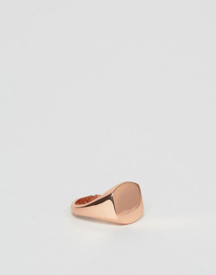 Asos Pinky Ring In Rose Gold - Gold