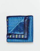7x Pocket Square Reversable Print In Box - Navy