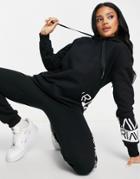 River Island Active Logo Hoodie In Black -set