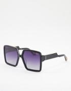 Quay X Saweetie Almost Ready Womens Oversized Square Sunglasses In Black