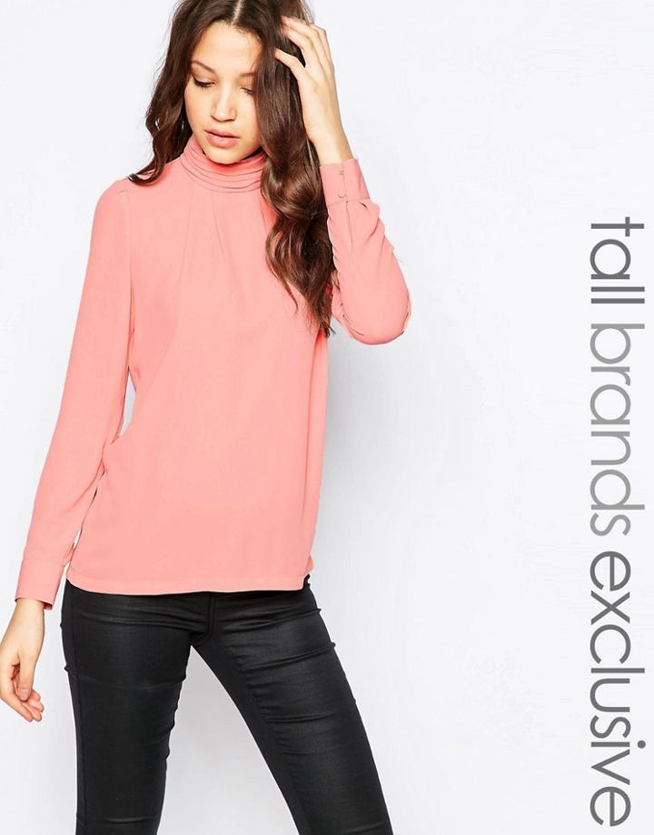 Y.a.s Tall High Neck Blouse - Blush