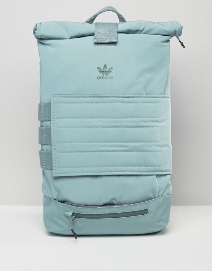 Adidas Originals Roll Top Backpack In Bluegrass - Multi
