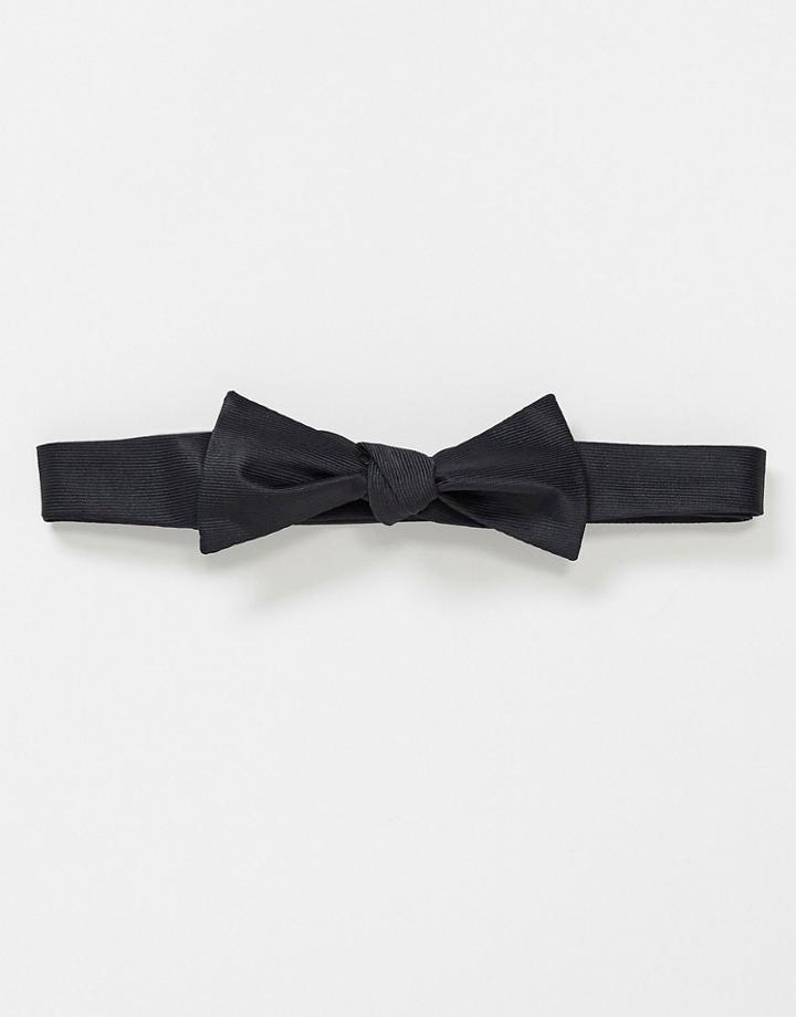 Asos Design Self Bow Tie In Black