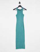 Weekday Stella Organic Cotton Tank Dress In Washed Green