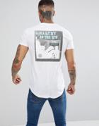 Religion T-shirt With Curved Hem Print And Anarchy Back Print - White
