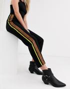 Religion Relaxed Pants With Contrast Side Stripe-black