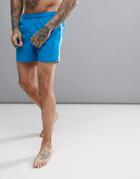 Adidas Swim Shorts With Stripes In Blue Cv5192 - Blue