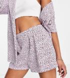 Asos Design Petite Jersey Swing Shorts In Ditsy Print-multi