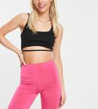 Flounce London Petite Slinky Legging Shorts In Fuchsia-pink