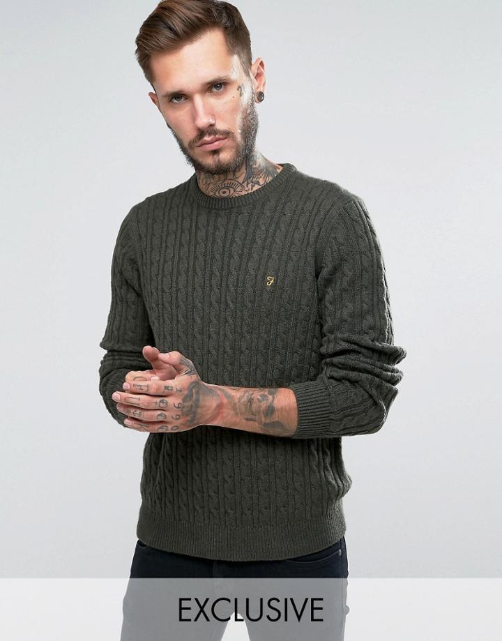 Farah Sweater With Cable Knit Exclusive - Green