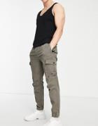 River Island Cargo Pants In Washed Brown