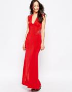 Jessica Wright Rochelle Maxi Dress With Lace Back - Red