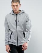 Threadbare Zip Through Hoodie - Gray