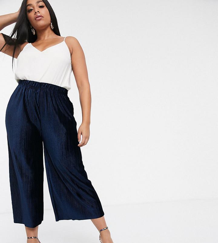 Glamorous Curve Relaxed Pants In Plisse