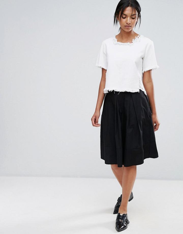 Just Female Neville Pleat Skirt - Black