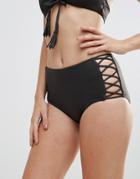 Seafolly Lattice Highwaist Bikini Bottom - Gray